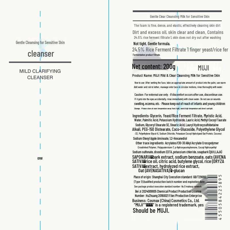 MUJI Sensitive Skin Gentle Facial Cleanser