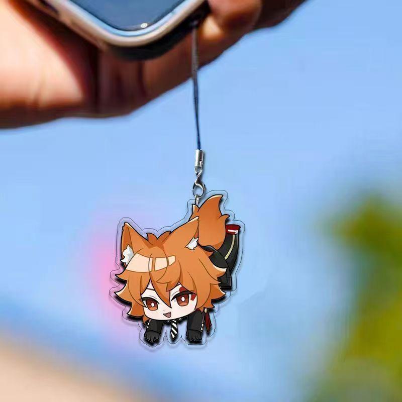 

Cute Anime Twisted-Wonderland Mobile Phone Chain School Bag Pendant Decoration Acrylic Keychain Fans Christmas Gifts