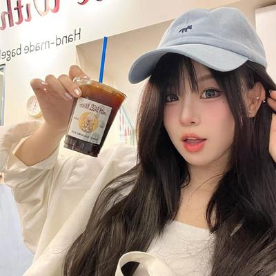 Baseball Cap Female Cute Little Fox Embroidered Cap Autumn New Wide Brim Show Face Small Sun Hat
