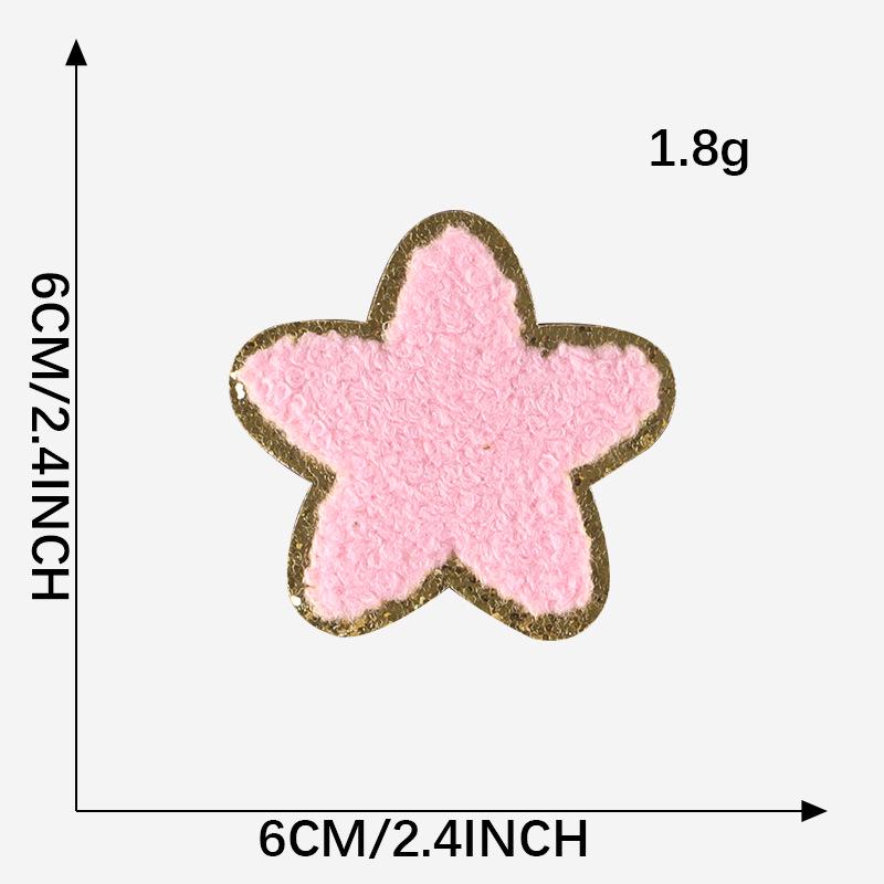 Gold Edged Chenille Towel with Love Lightning and Rainbow Embroidered Patches