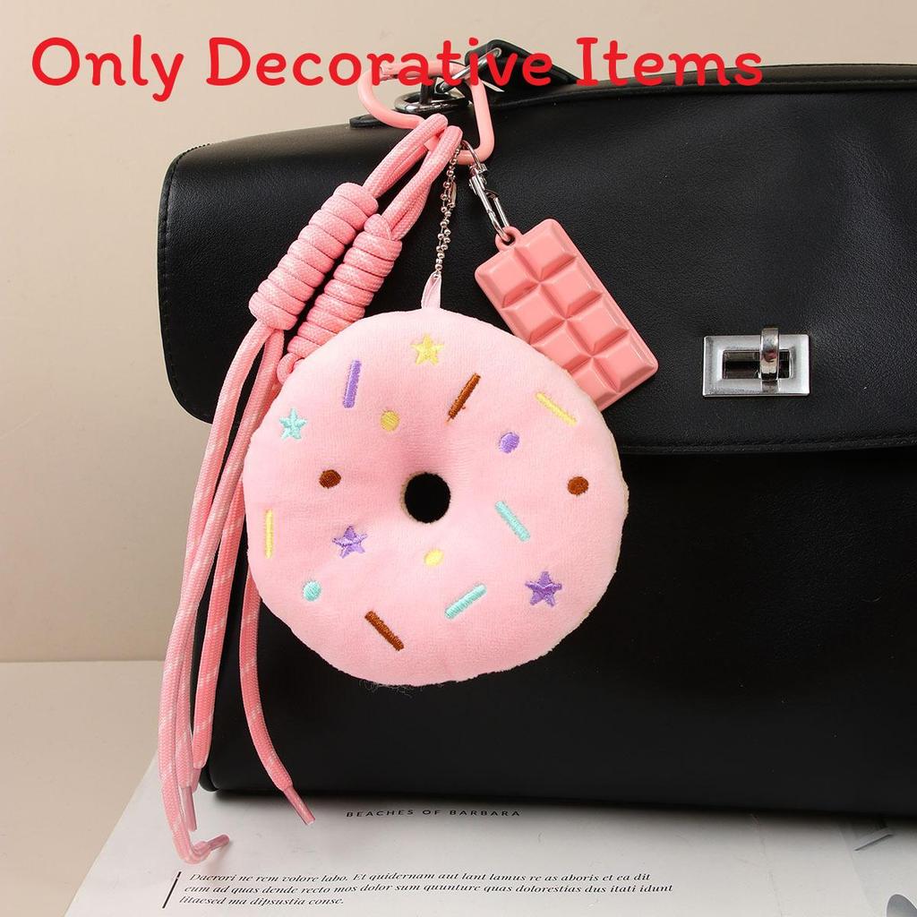 Sweet Donut Plush Keychain With Polyester Material For Bag Accessories