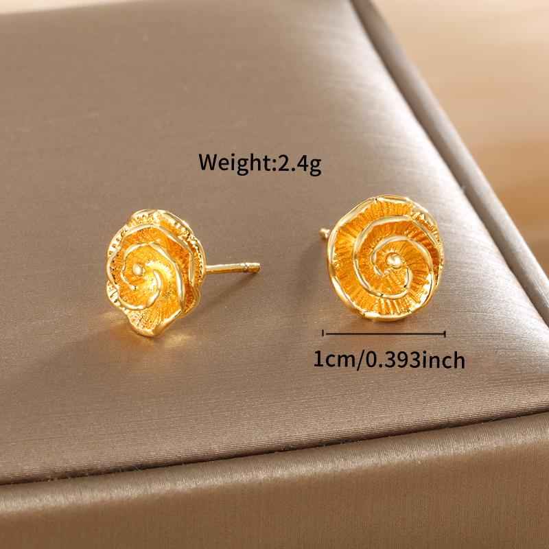 Серьги-цветы для женщин, искусственные цветочные пусеты, винтажная мода, серьги золотого цвета, ювелирные изделия