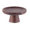 Round Wood Pedestal Tray Elevated Wooden Cake Stand Minimalist Serving Platter