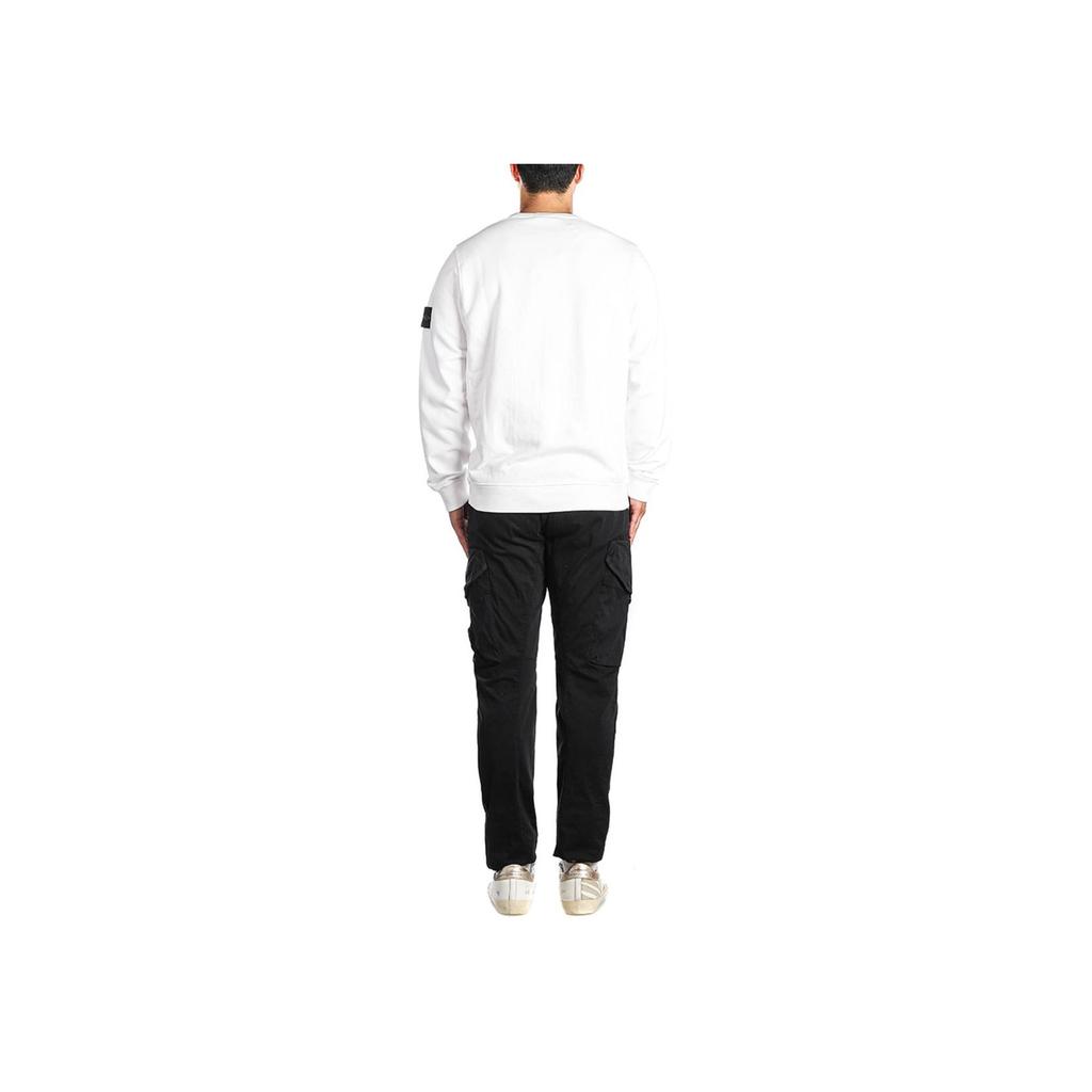 Stone Island Fleece Garment Dyed Crewneck White Men Streetwear 811562420-V0001