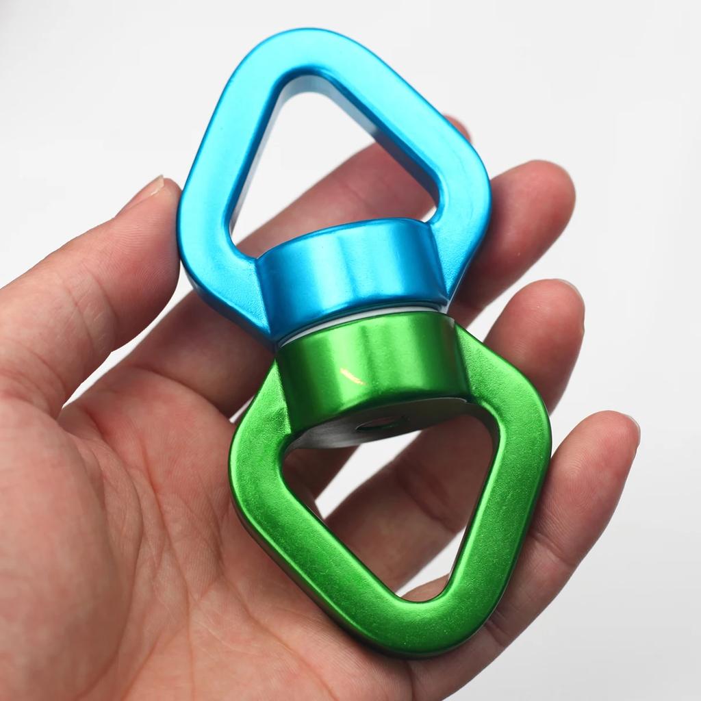 30KN Yoga Swivel Connector Outdoor Rock Climb Carabiner Universal Gimbal Ring Swing Hammock Rope Swivel Rotational Connector