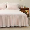 1ks Volán na postel 100% bavlna Přehoz na postel Krajkový styl Přehoz Jednobarevné Ložní prádlo Domácí Potah na matraci falda de cama (Žádný povlak na polštář)