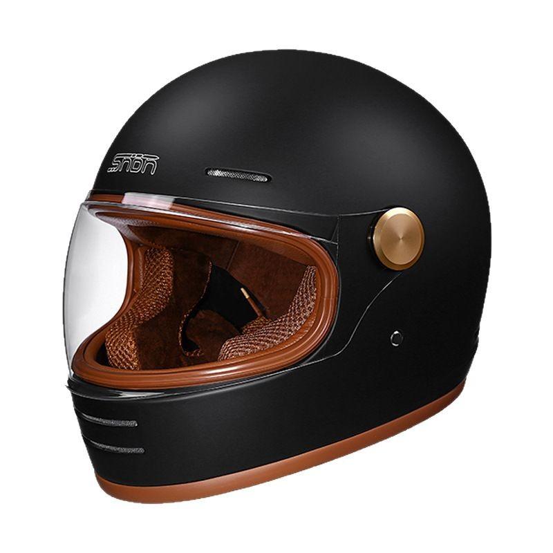 DOT Certified vintage full-face motorcycle helmet, full-face helmet for motorcycles and electric vehicles, suede lining