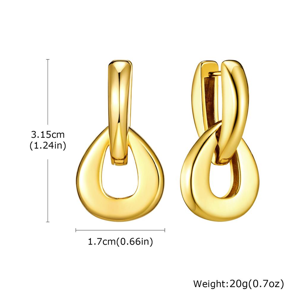 Chunky Geometric Hoop Earrings for Women, Circle Huggie Ear Jewelry, Stainless Steel Waterproof Earring Oorbellen Wholesale