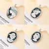 Handcrafted Shell Pendant With Geometric Angel Cartoon Design For Summer Fashion Enthusiasts