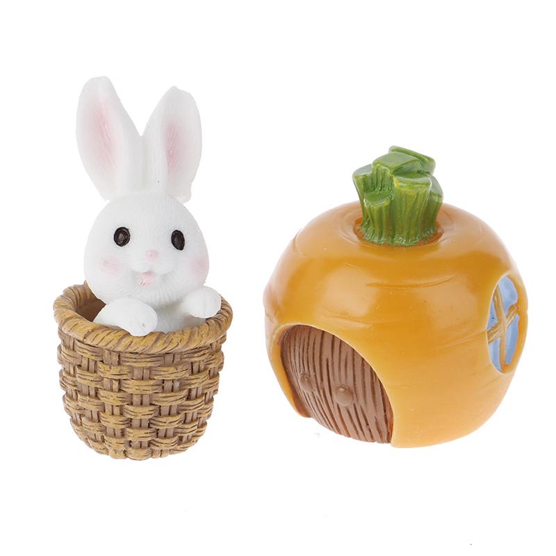 7ks Diy Mini Miniaturní víla Garden Rabbit Decor Řemeslné ozdobné doplňky