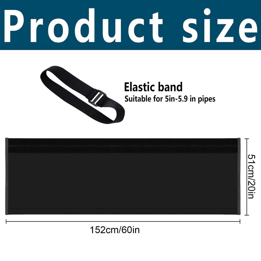 

5/5.9-in Air Conditioner Hose Cover Wrap Foldable AC Hose Duct Vent Cover Sleeve Heat Reduction AC Hose Duct Vent Cover Sleeve чорний