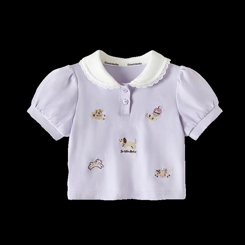 GOWINBABY Girls  2026 Summer Short Sleeve T-Shirt 120