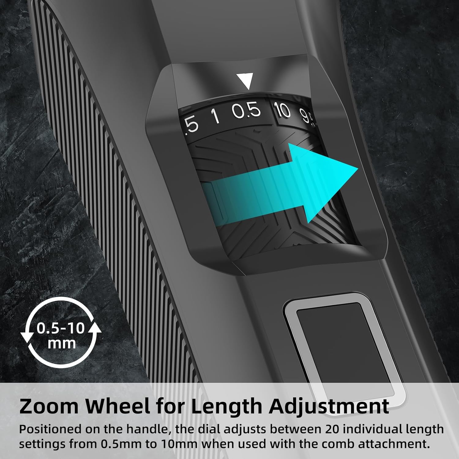 Beard Trimmer for Men Adjustable: Professional Cordless Trimmer with 20-Length Dial – Waterproof Hair Clippers w/Stainless Steel Blades for Beard,