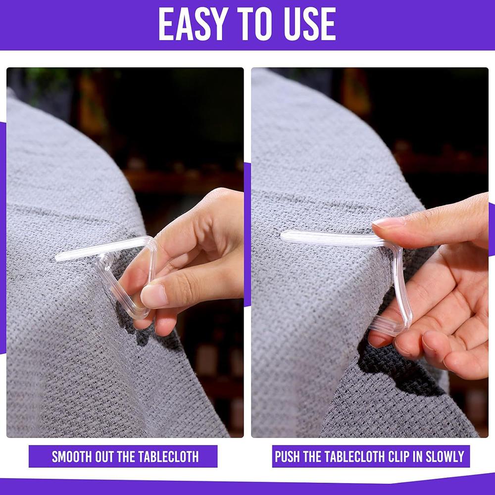 10/20 Stück Transparente Tischdeckenklammern aus Kunststoff zum Befestigen von Outdoor-Tischdecken; Outdoor- und Indoor-Campingtischdecken