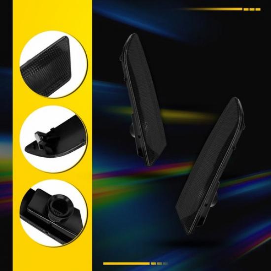 Pair Smoked Front Housings Marker Side For Light 2004-2008 Crossfire Chrysler