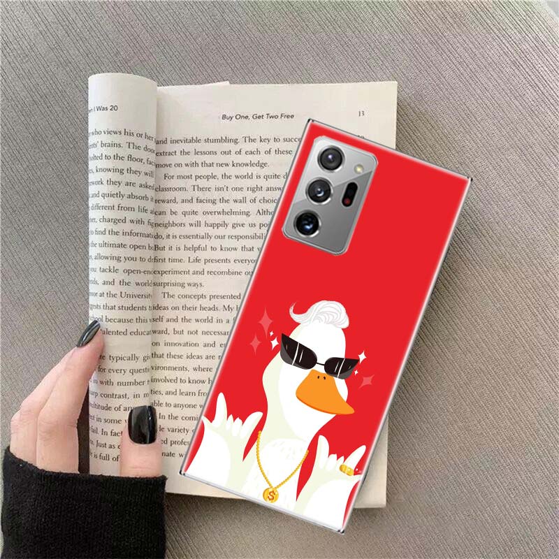 Cute Cartoon Duck Phone Case For Samsung Galaxy S25 Edge S24 S23 FE S22 S26 Ultra S21 S20 S10 Plus Capa Soft