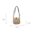 Women Handmade Straw Woven Small Saddle Bag Fashion Crossbody Shoulder Bag Ladies Simple Design Summer Travel Beach Bag CLE