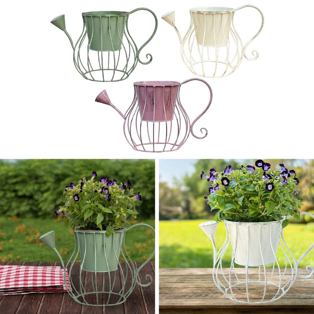 Văzătoare în formă de stropitoare Ghiveci pentru plante Ghiveci de flori Decorațiune pentru casă Cadou unic cu mâner Ghiveci rustic din fier Ghiveci de flori pentru grădină în aer liber