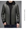 Men's Versatile Hooded Leather Jacket - Plus Velvet, Thickened Sheepskin, Warm Casual Dad Style Outerwear for All Ages