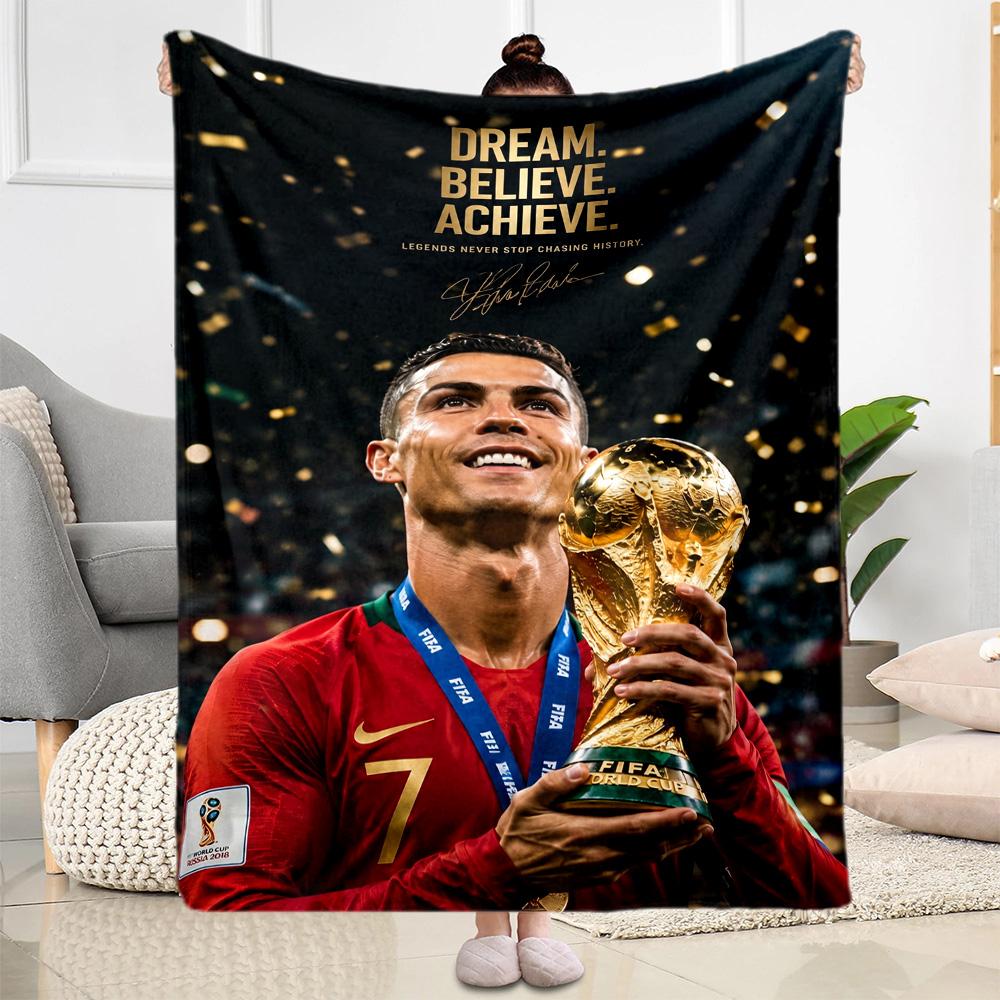 Ronaldo's Legacy Football Blanket Soft & Cozy Great for Bedding Bed Picnics Four Seasons Universal Warmthful Decor
