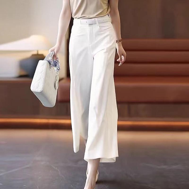 

Женские свободные укороченные брюки ZANZEA однотонного цвета со средней посадкой, летние 5XL белый