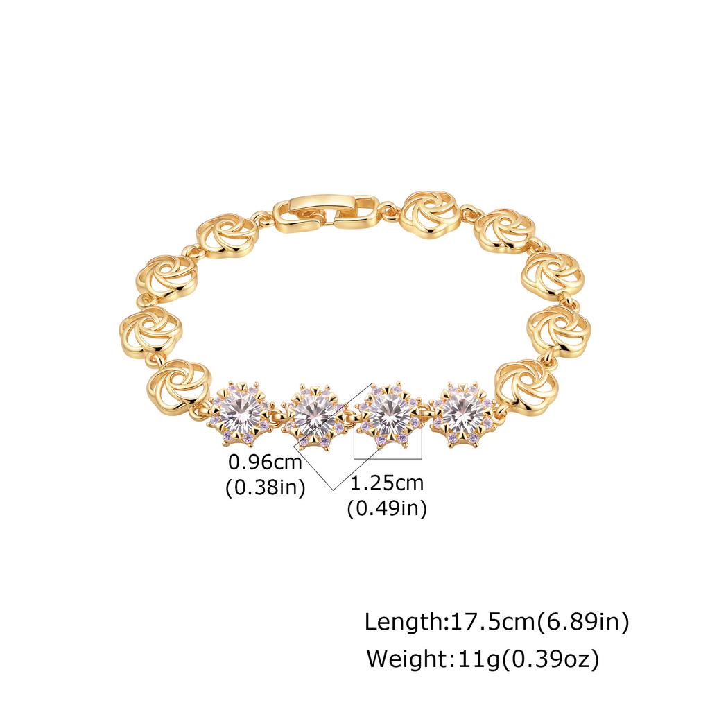 Elegant Luxury Flower Copper Bracelet Women'S Color Zircon Multi-Style Jewelry Accessories Bracelet Fashion Pbr-266