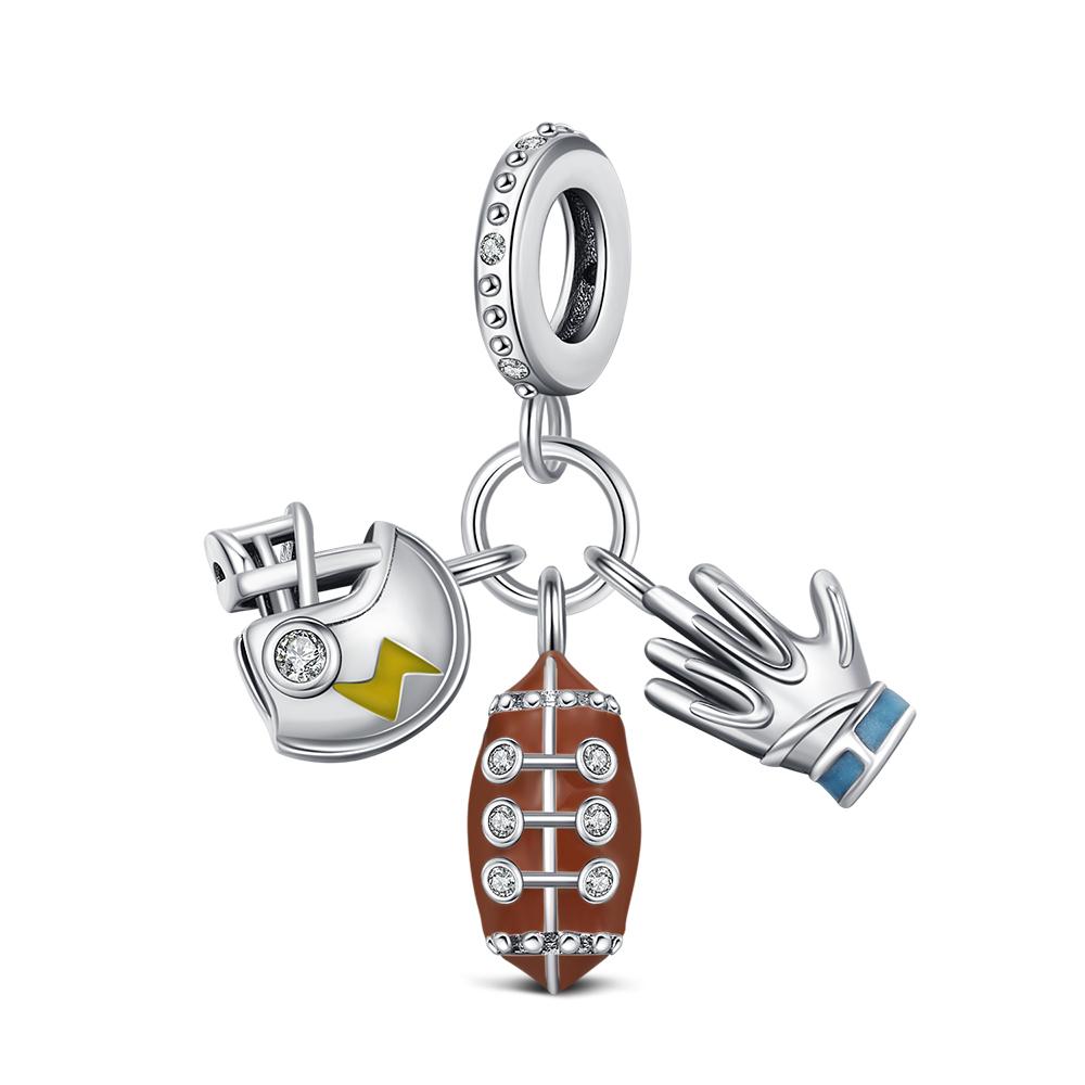 Copper Sport Charms Ball Beads Graduation Pendant Fit Original Bracelet For Women Diy Jewelrylove Gift School