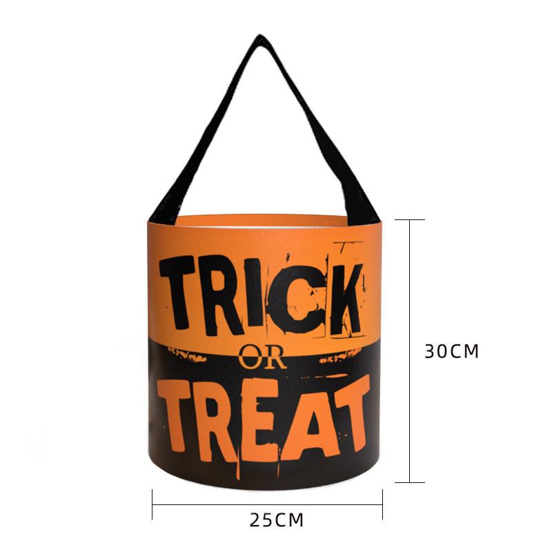 Halloween Pumpkin Bag With Cartoon Design For Trick Or Treat Candy Collecting