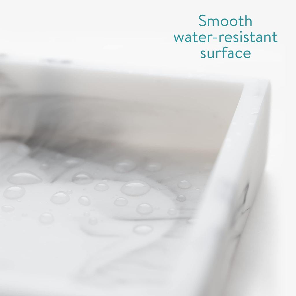 Navaris Accessory Tray, Jewelry Tray, Small Item Storage Tray - Holds Glasses, Accessories, Water-Resistant, 23.5x12.5x2.6cm - Polyresin Marble, Squar