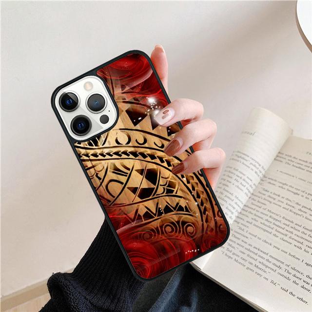 Polynesian  Maori Tribal Samoan Pattern Tattoo Phone Case Cover For iPhone 17 Air 15 16 14 13 12 Pro Max 11 Pro Max Plus
