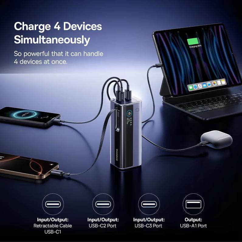 Baseus Geek Power Bank 20000mAh Comes with 145W High Power Fast Charging Cable Suitable for Huawei and Apple Phones
