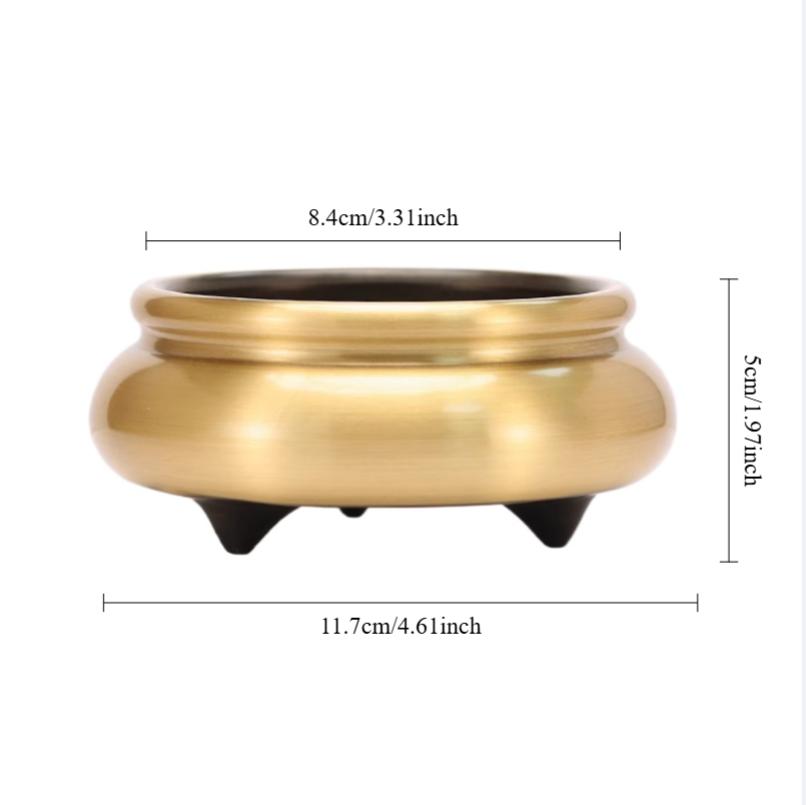 Home Decoration Accessories Copper Incense Burner Ornaments Smooth Incense Burner Large Edge Furnace Home Offerings 1pcs Censer