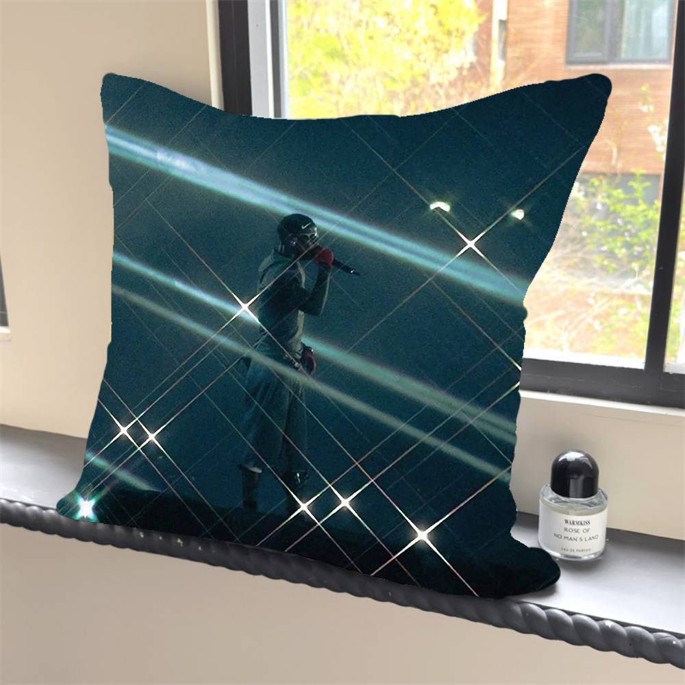 

1PC T-Travis Rapper S-Scott Pillow Case Square Bedroom Sofa Leisure Comfort Cushion Car Home Decoration Pillowcase 40x40 12x12Inch