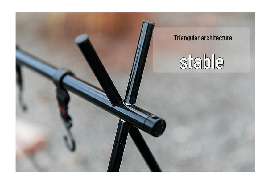 Mountain Guest Aluminum Alloy Outdoor Folding Rack with Detachable Hooks - Multifunctional Storage Bracket for Camping