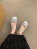 French flat Mary Jane single shoes women's shoes 2025 new summer temperament evening breeze breathable bow sandals