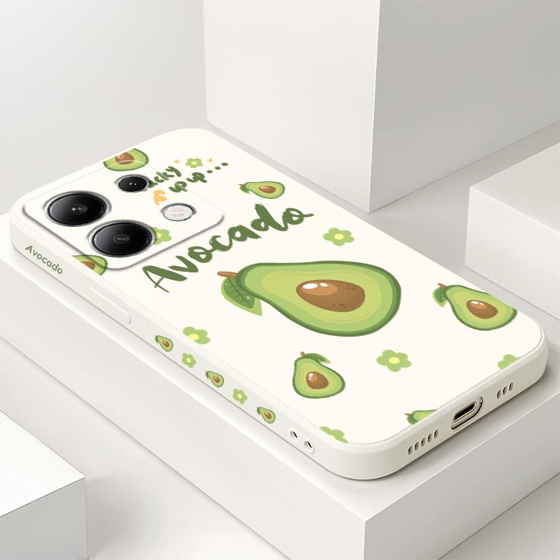 Pollen Avocado Phone Case For Xiaomi Redmi Note 14 13 12 12S 11 11S 10 10S 9 9S Pro Plus 4G 5G Liquid Silicone Cover
