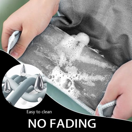 SINLAND Quick-Drying Microfiber Glass Wiping Cloths, Kitchen Dish Cleaning Towels, 6-Count, 30cm x 40cm, Gray