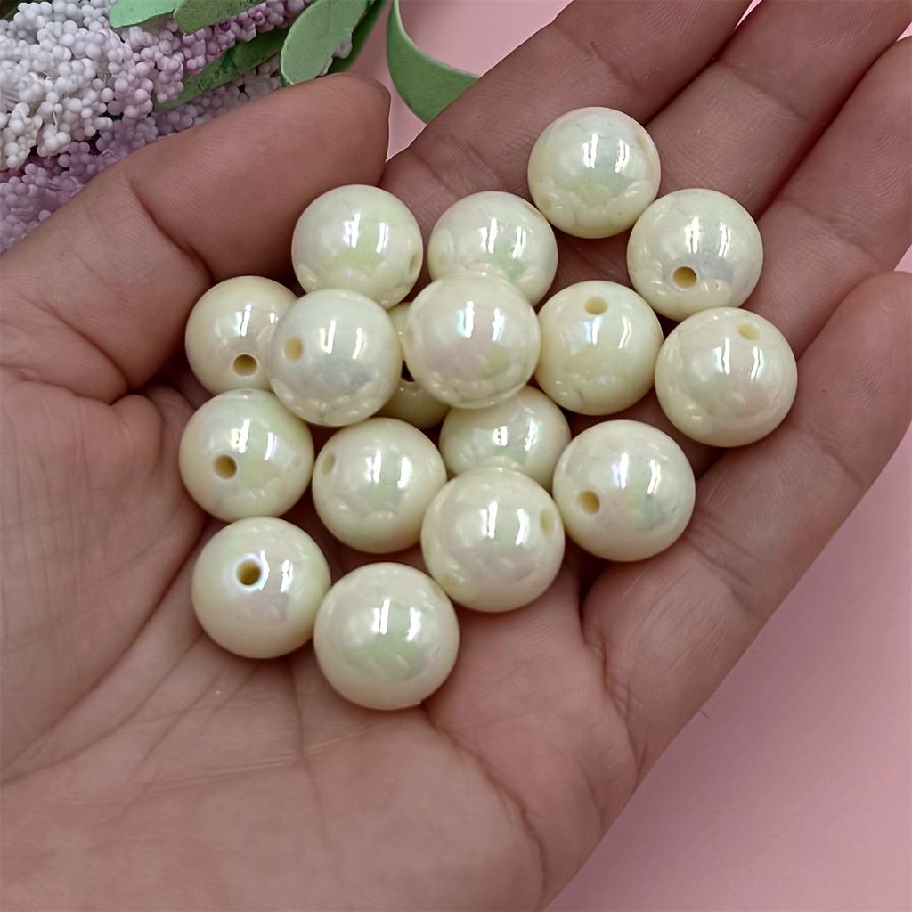 30 szt. Luźnych koralików AB Magic Color 14 mm okrągłe akcesoria moda akrylowa bransoletka DIY kolczyki biżuteria robiona ręcznie materiały