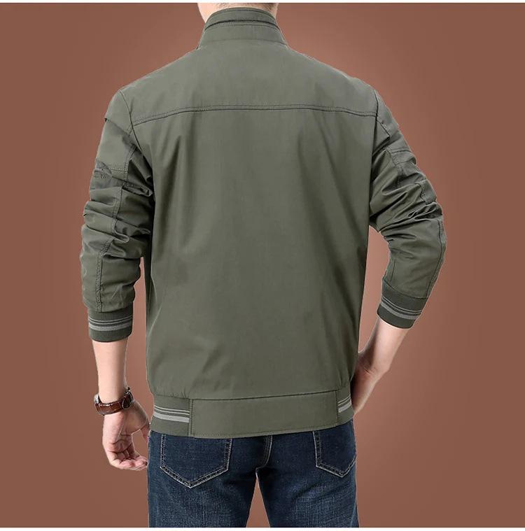 Men's Casual Cotton Jacket for Middle-Aged & Elderly - Lightweight Spring/Autumn Wear