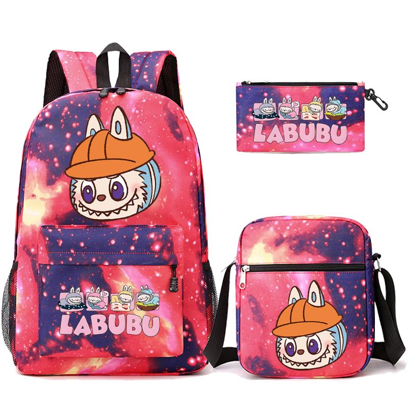 3Pcs/set Cute Printed Backpack with Shoulder Bag Pencil Case Student Girl Boy Schoolbag Large Capacity Bookbag Travel Bag