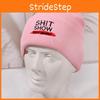 Hat With Knit Shit Show Letters Embroidered For Autumn Winter Warmth Fashion