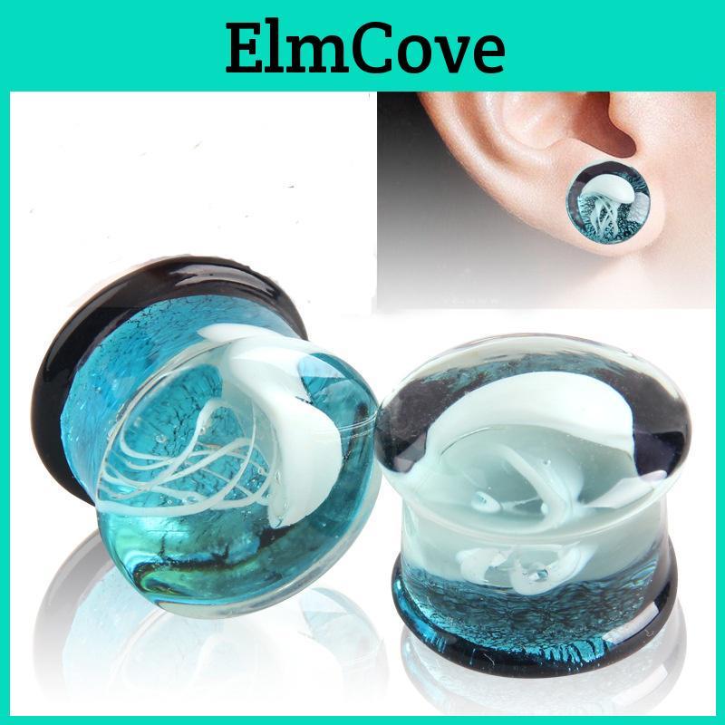 Glass Ear 1pc Earrings European Expansion Marine Jellyfish Ear Jewelry