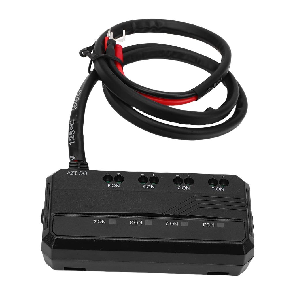 Motorcycle Fuse Box 20A Low Profile Terminal Block with LED Indicator 4 Circuits Battery Relay for Cars ATVs UTVs