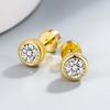 Gold 18K Zircon Screw Earrings - European & American Style Small Bone Studs
