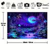 2D Blacklight Trippy Forest Tapestry Galaxy Moon Waterfall Glow In the Dark Wall Hanging