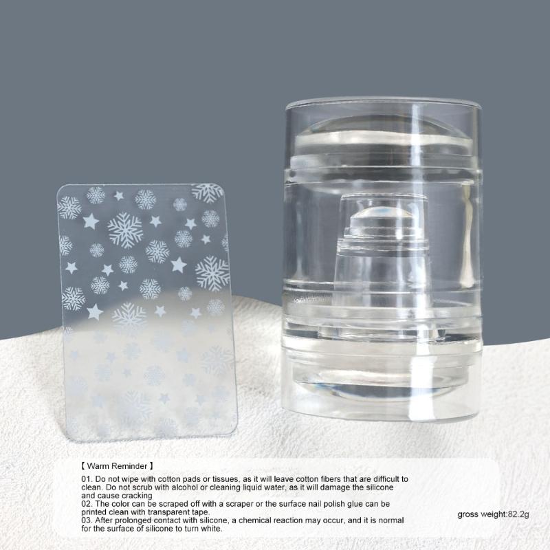 3 in 1 Silicone Nail Art Stamper Kit with Scraper For Easy Pattern Transfer And Manicure Quick Easy Nail Art Design