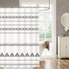 Set de perdele de duș boeme alb-negru, modern, de fermă, minimalist, cu modele geometrice abstracte, cu cârlige