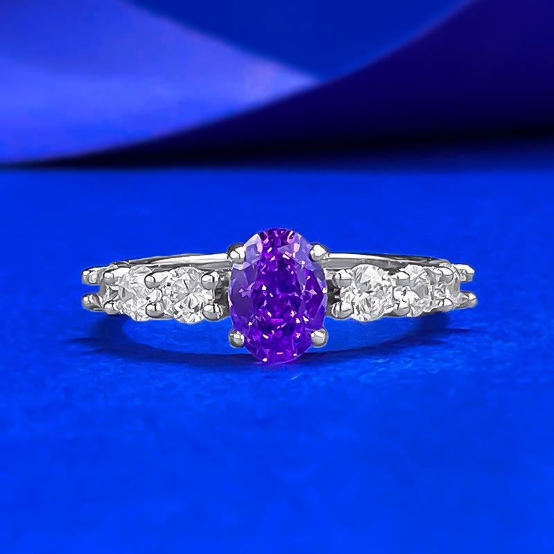 

Jewelry Ring Spring And Summer 5 * 7Mm Dream Purple Diamond Small Fresh Ring Ring No. 9