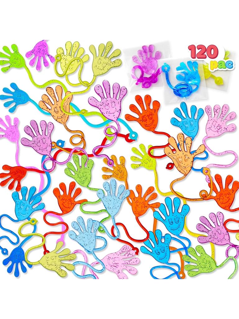 Joyfy Pcs Sticky Hands Party Favors Kids Assorted Stretchy Slappy Fun Fidget Toys Birthday Chirstmas Gift 48/120 for Kid Friendly Entertaining Play