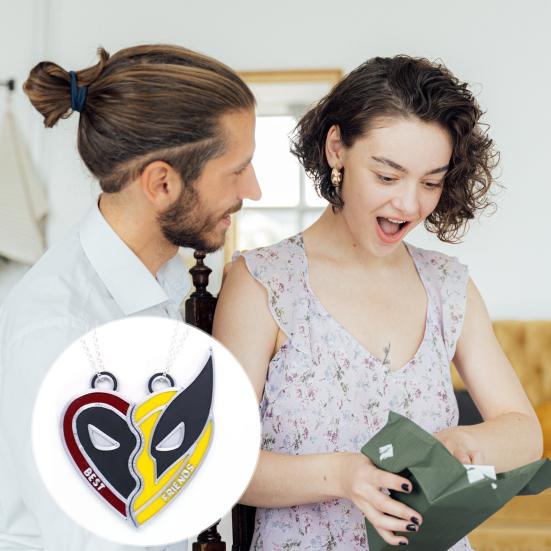 

2 шт./компл. одинаковые ожерелья для пар из гальванического сплава, кулон в форме сердца, регулируемый, ожерелья для лучших друзей, Bestie, подарок на день Святого Валентина